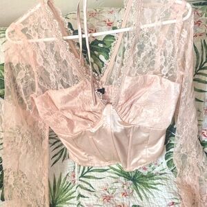 Lulu's Pink Lace Corset Top